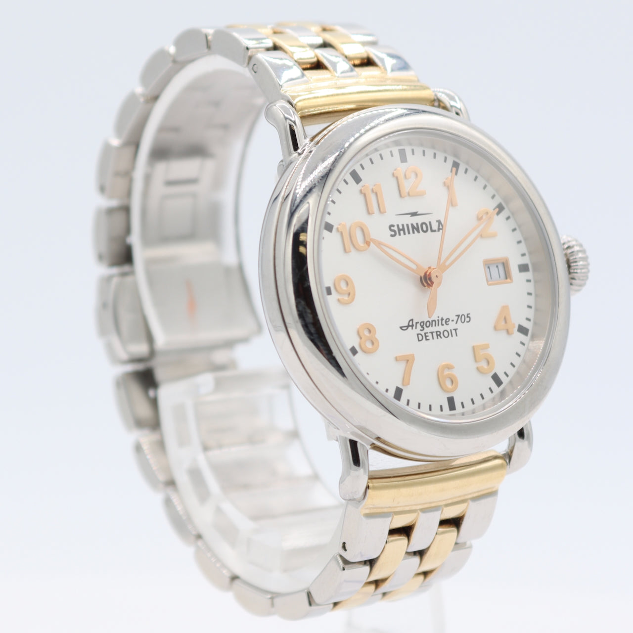 36mm Shinola Runwell White Dial Men's Quartz Wristwatch Argonite-705