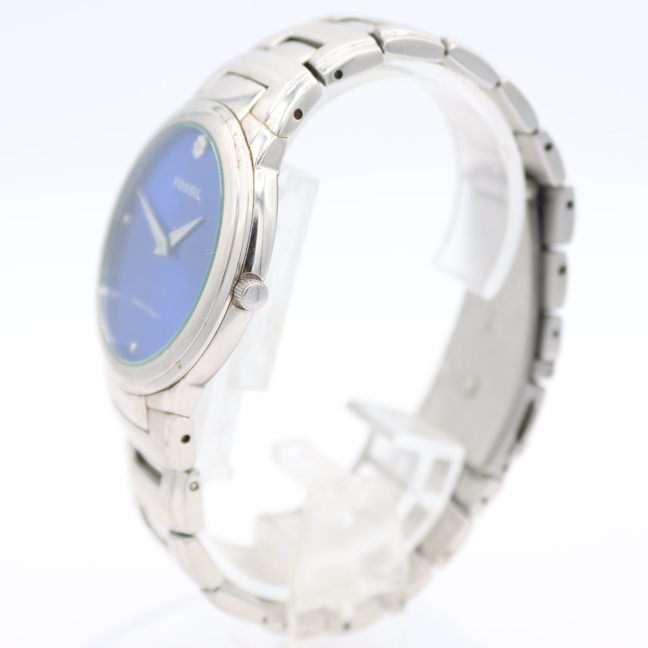 Vintage Fossil FS-3004 Diamond Blue Arkitekt Men's Quartz Wristwatch Steel