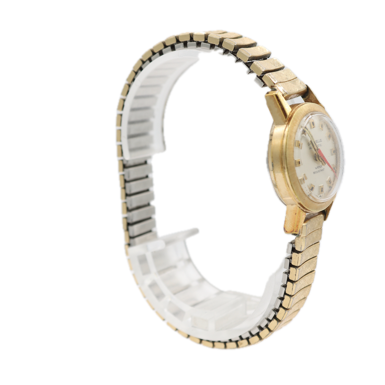 Vintage 1973 Caravelle Ladies Automatic Wristwatch 7 OHAC Steel & Gold Plated