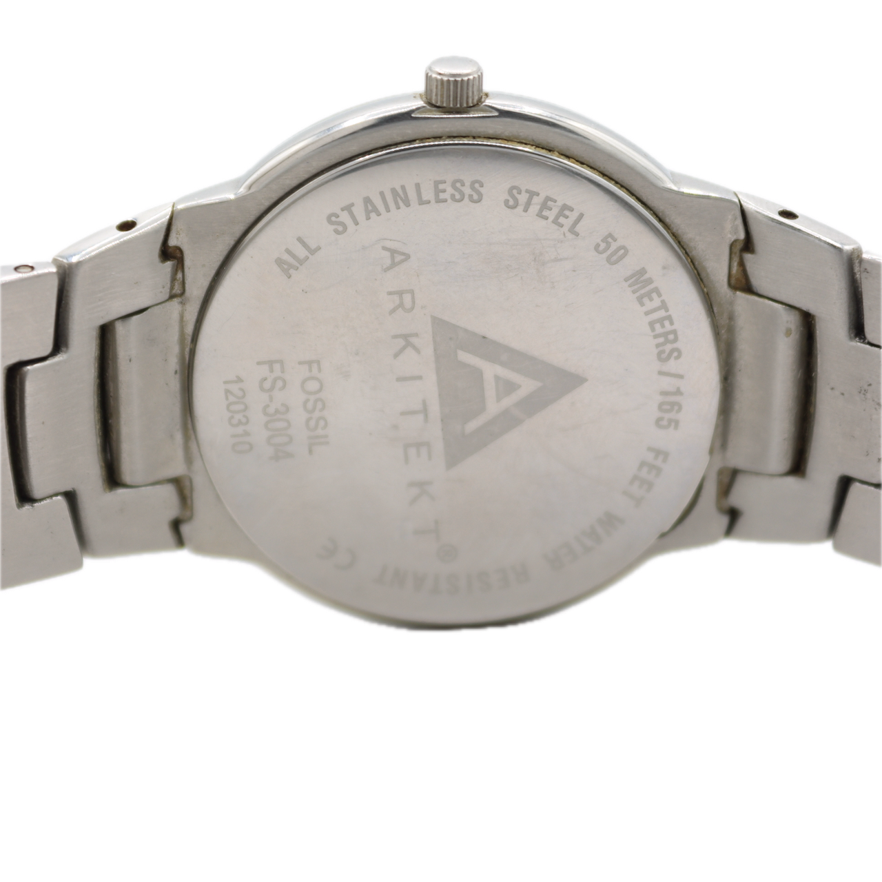 Vintage Fossil FS-3004 Diamond Blue Arkitekt Men's Quartz Wristwatch Steel