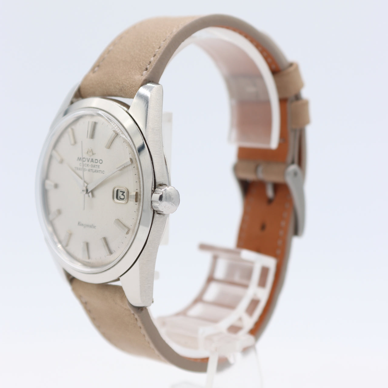 Vintage Movado J15292 Kingmatic Men's Automatic Wristwatch 538 Steel Click-Date