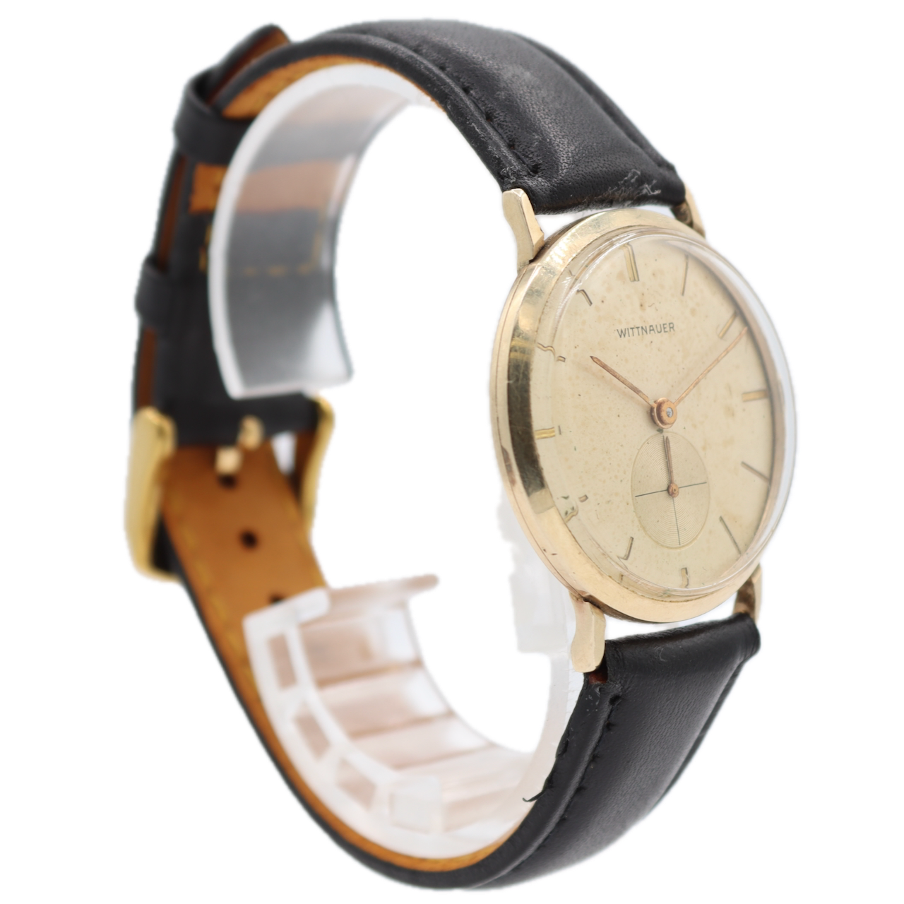 Vintage 32mm Wittnauer Dress Style Men's Mechanical Wristwatch 10k GF Running