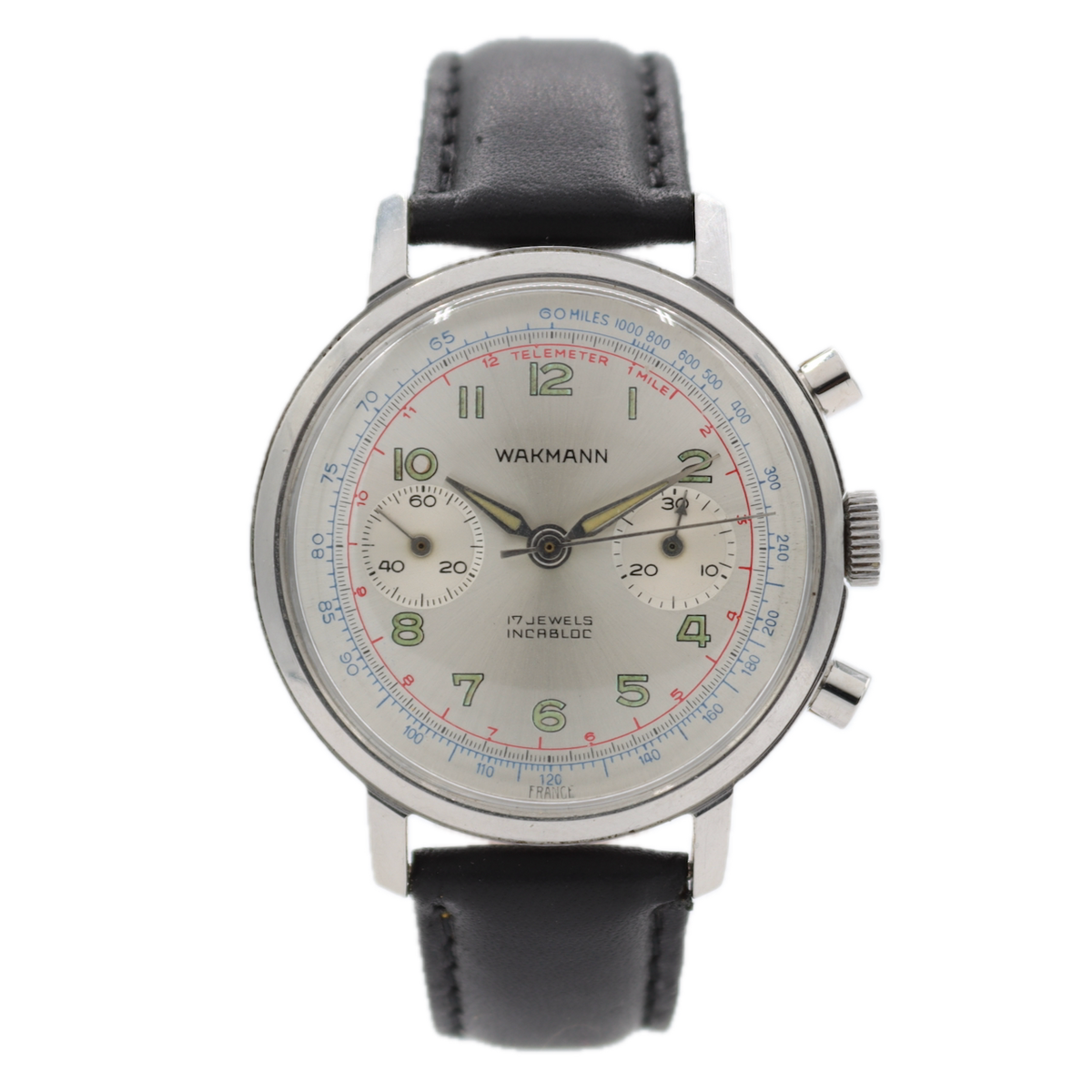RFT L2031 ジャーマン　ヴィンテージ Vintage Wakmann Men's Chronograph Wristwatch Landeron 149 France Steel