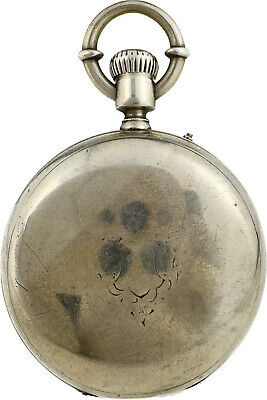 Antique 55mm Early Longines George Agassiz Hunter Pocket Watch Coin Silver Rare