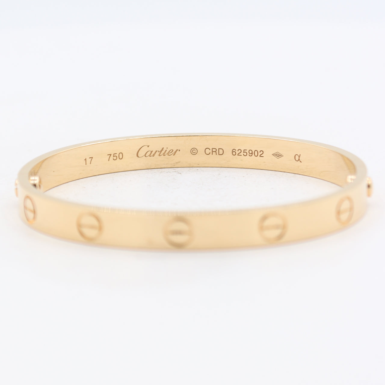 17cm Cartier LOVE Ladies Bracelet 18k Yellow Gold W/ Box and Gold Screw Driver