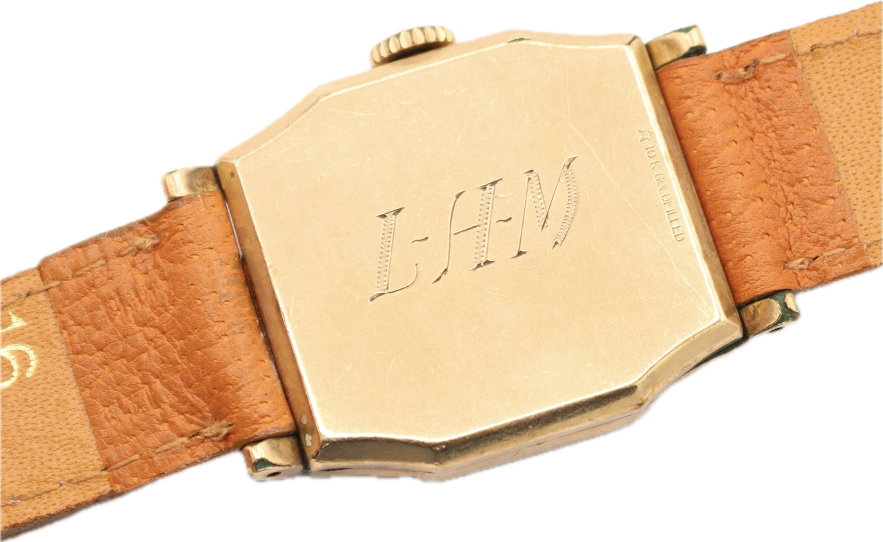 Vintage Parker Men's Mechanical Wristwatch 10S36W 10k Gold Filled Art Deco