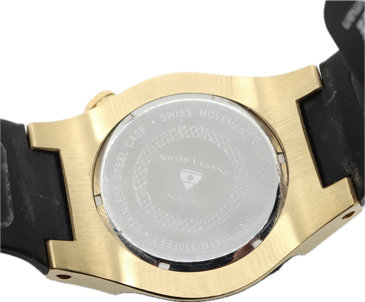 53mm Swiss Legend Neptune Gold Men's Quartz Wristwatch Swiss Stainless Steel