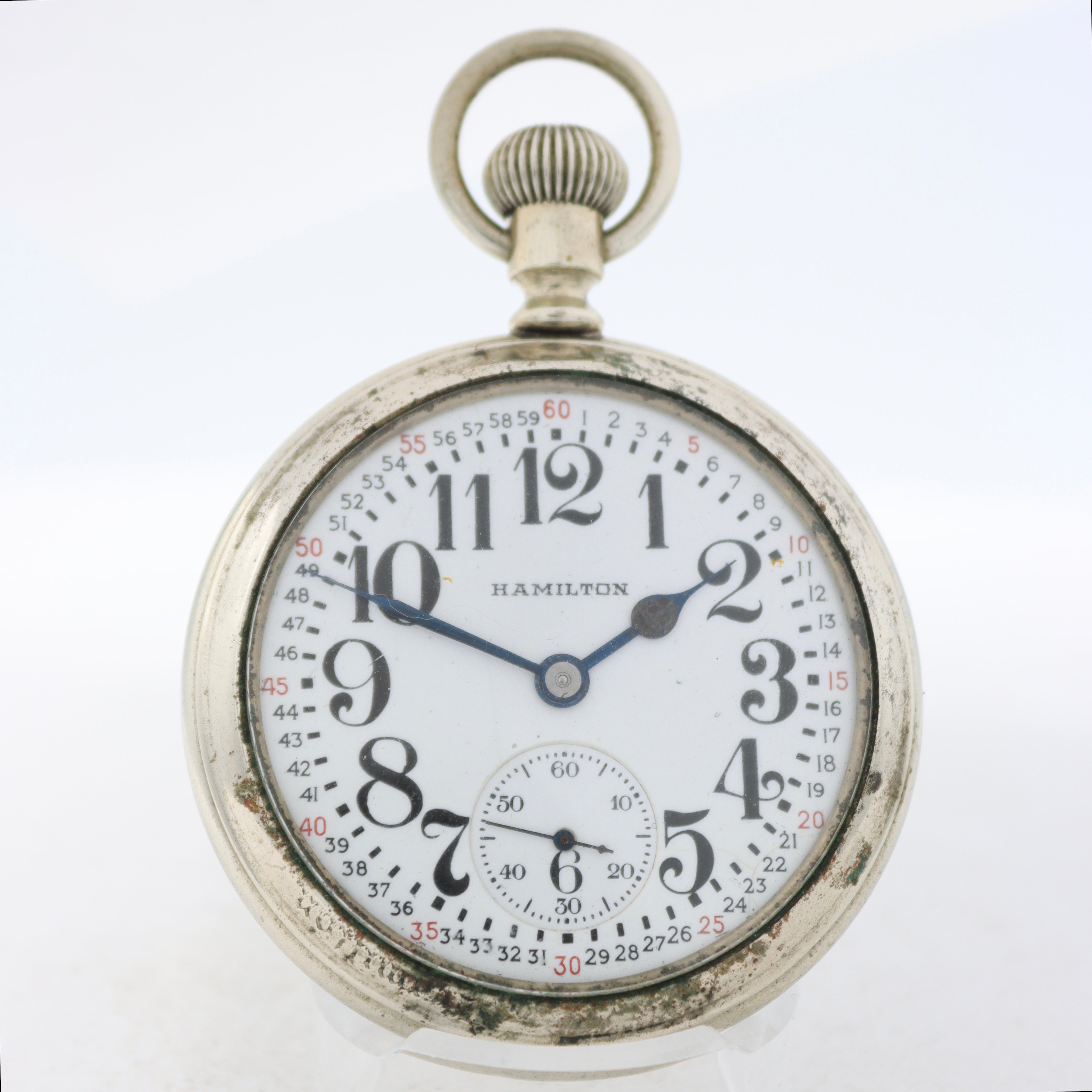 Antique 16s 1913 Hamilton Salesman Case 17 Jewel Mechanical Pocket Watch 974
