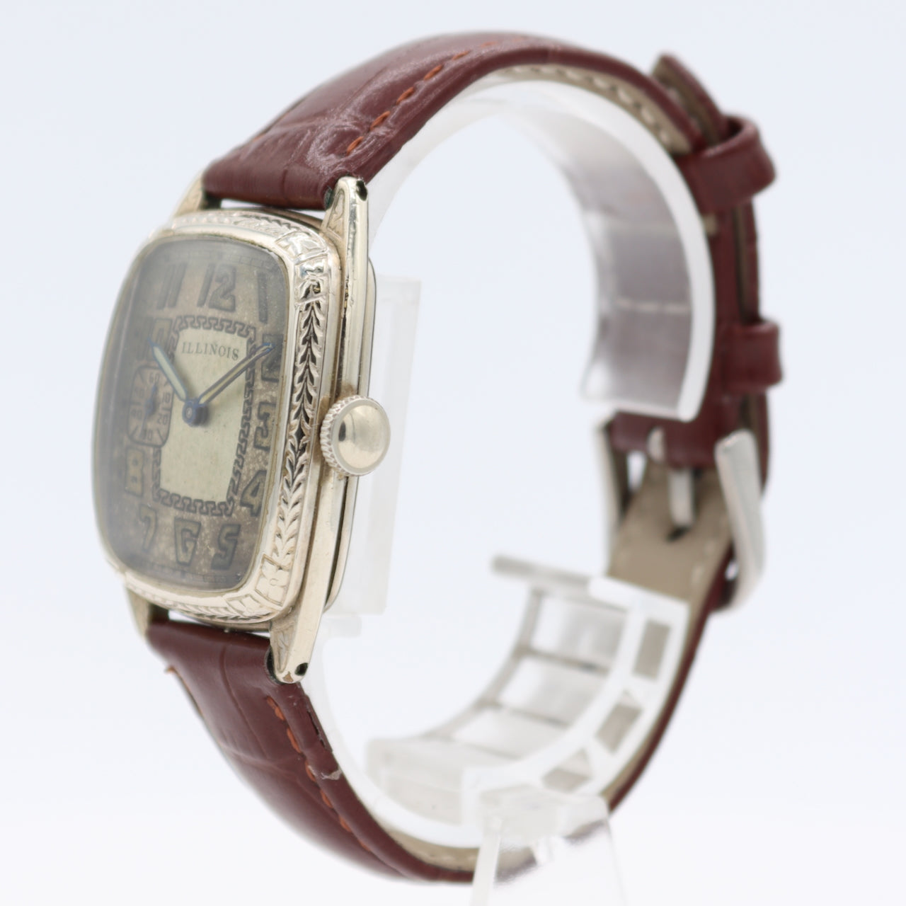 Antique 1929 Illinois Art Deco Men's Mechanical Wristwatch 905 USA 14k GF W/Box