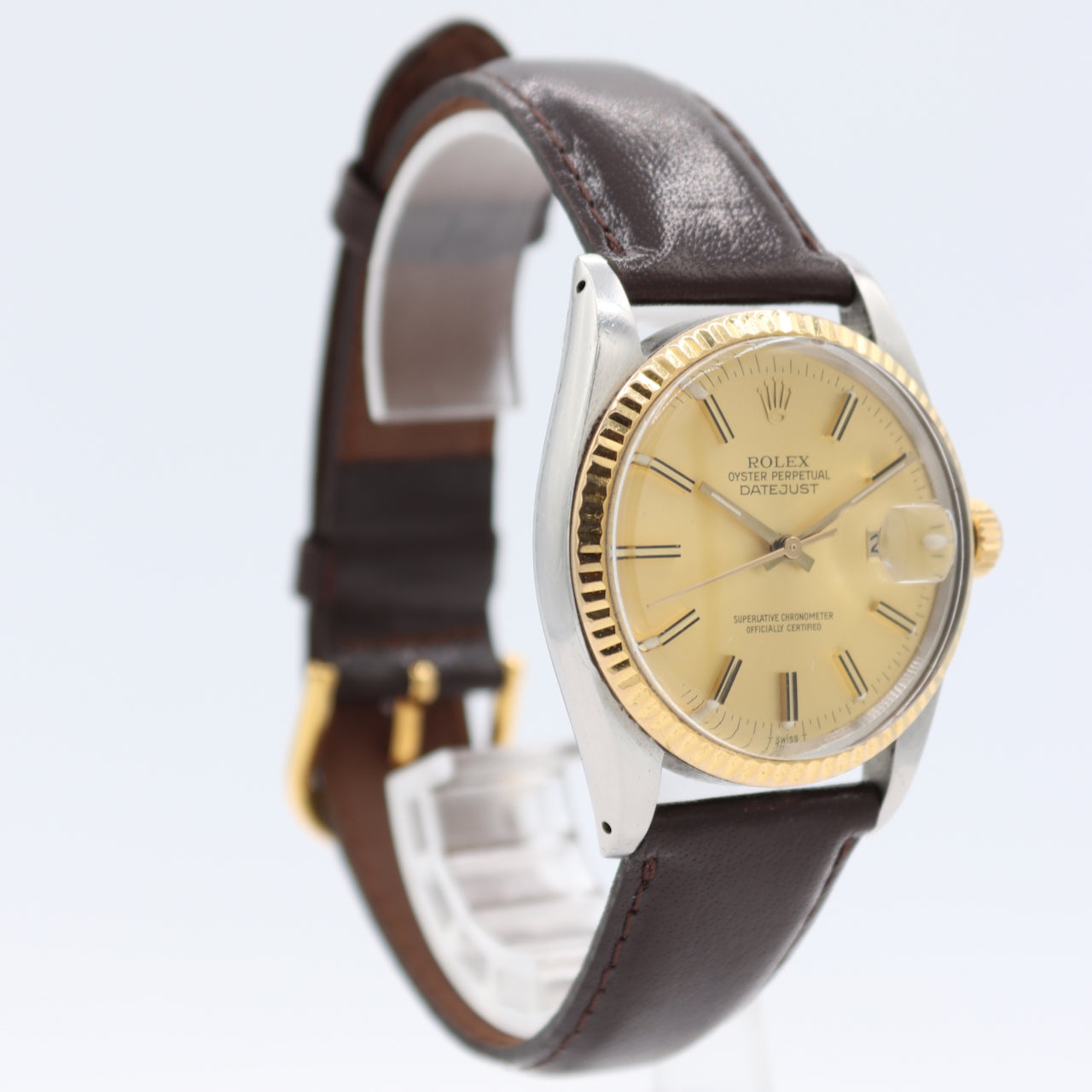 Vintage 36mm 1984 Rolex 16013 Datejust Men's Automatic Wristwatch Champagne