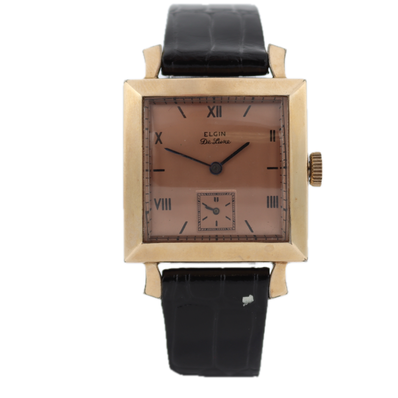 Vintage 28mm Elgin 6761 DeLuxe Men's Mechanical Wristwatch 683 Steel & 10k RGP