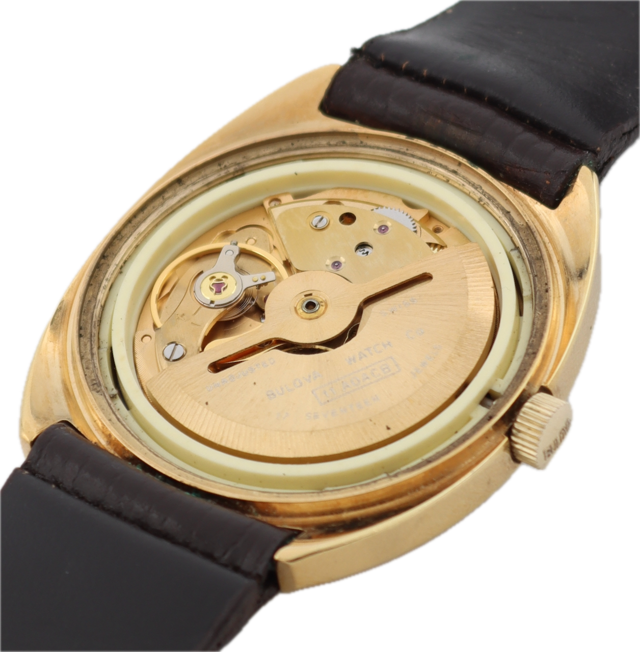 Vintage 36mm 1974 Bulova Ambassador Day Date Men's Automatic Wristwatch Swiss