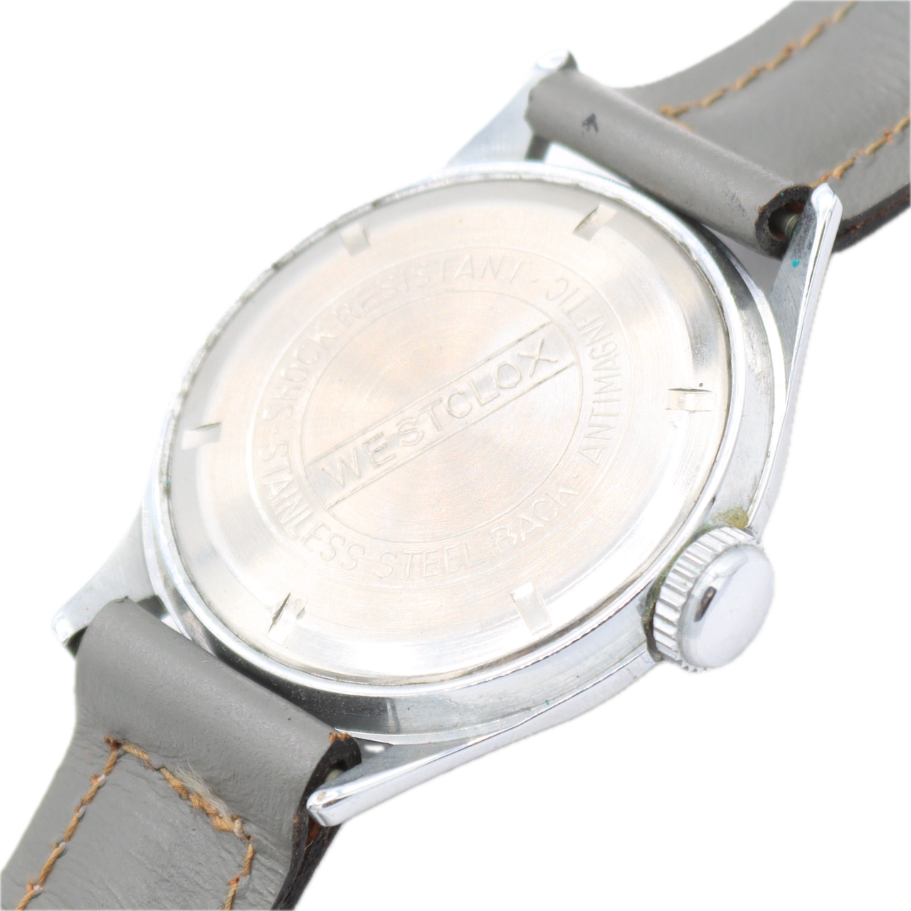 Vintage 35mm Westclox Men's Mechanical Wristwatch USA Stainless Steel w Box