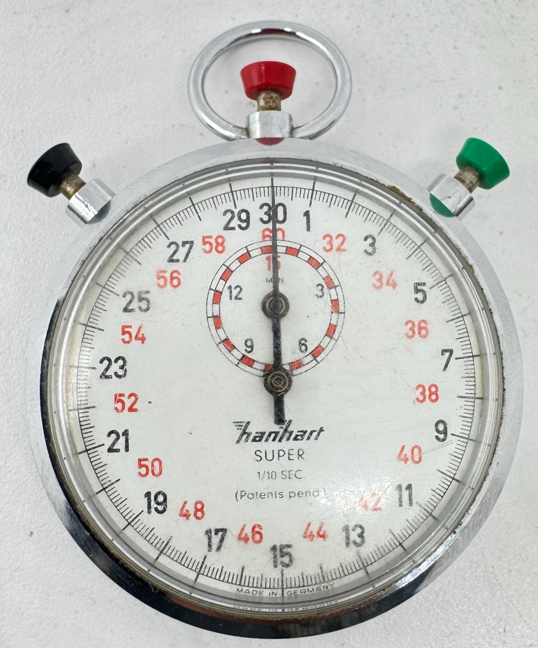 Vintage Hanhart Super Mechanical Stop Watch Chrome Plated Germany for Parts