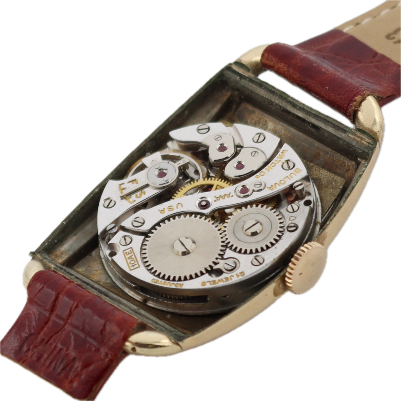 Vintage 25mm Bulova Alden 21 Jewel Men's Mechanical Wristwatch 10AE 10k RGP Runs