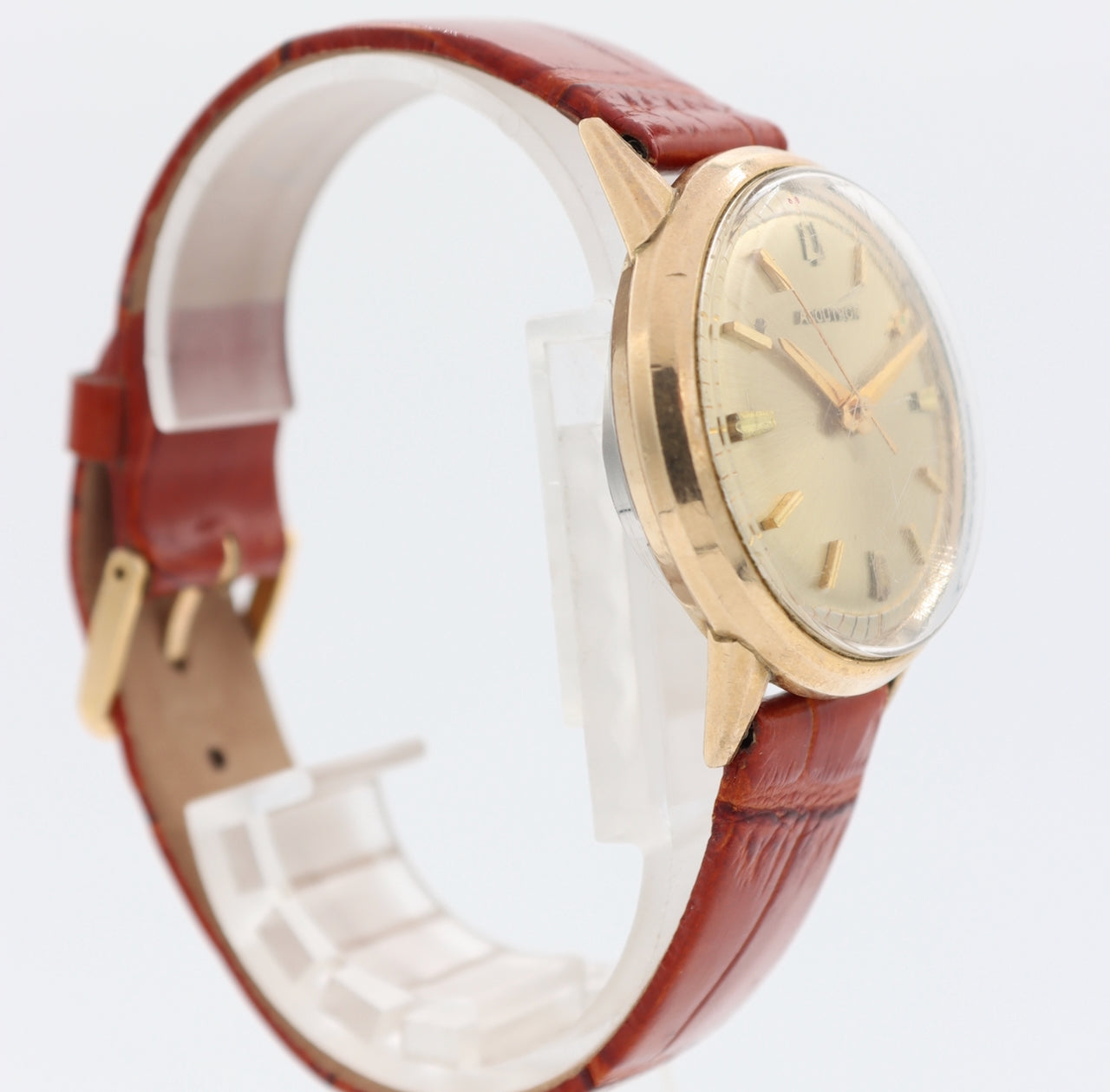 Vintage 35mm Accutron Gold Dial Men's Tuning Fork Wristwatch 218 USA 10k GF