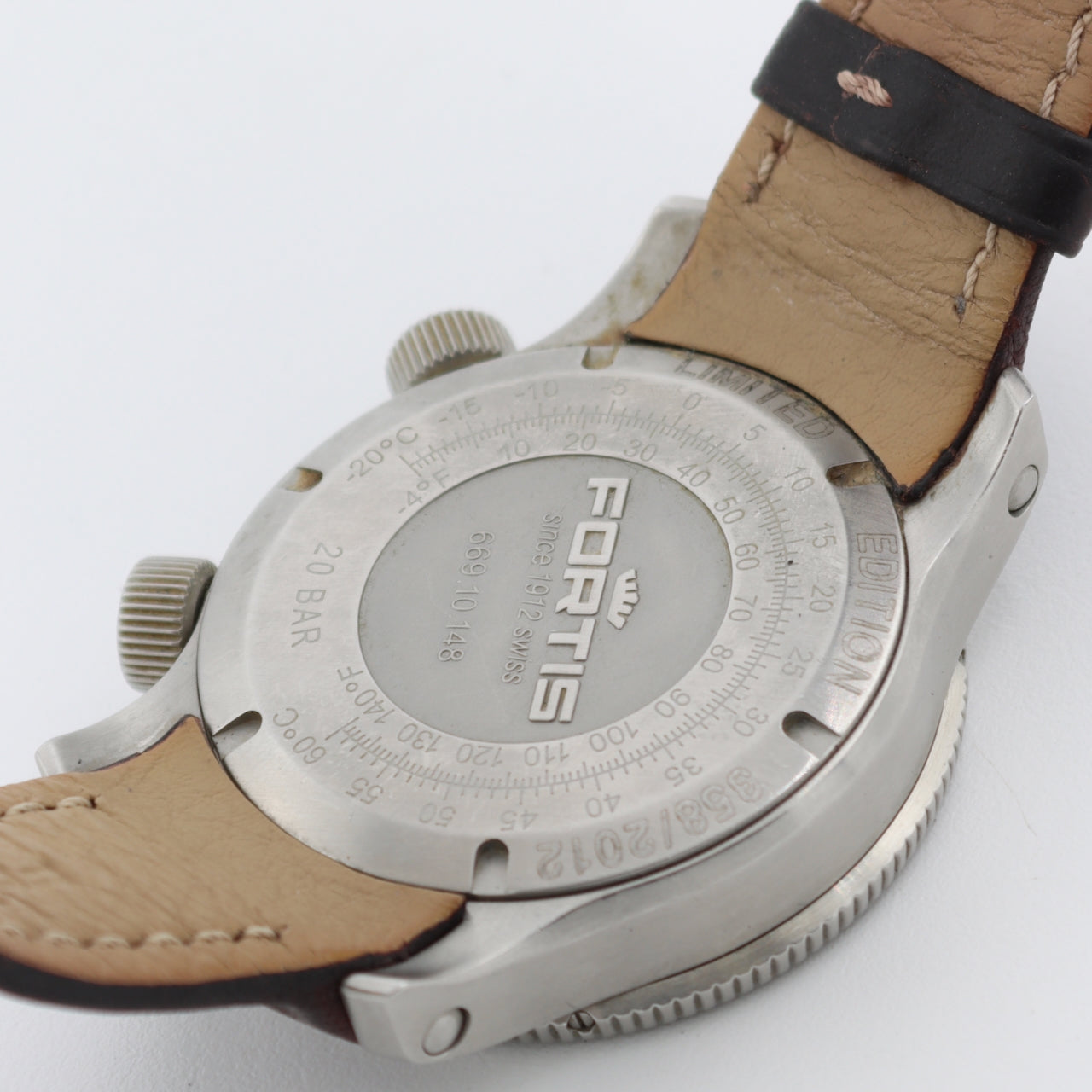 Fortis 669.10.148 B-47 Calculator GMT Men's Automatic Wristwatch 3 Time Zones