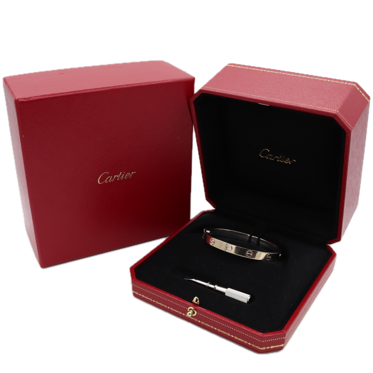 17cm Cartier LOVE Ladies Bracelet 18k White Gold W/Box and W. Gold Screw Driver