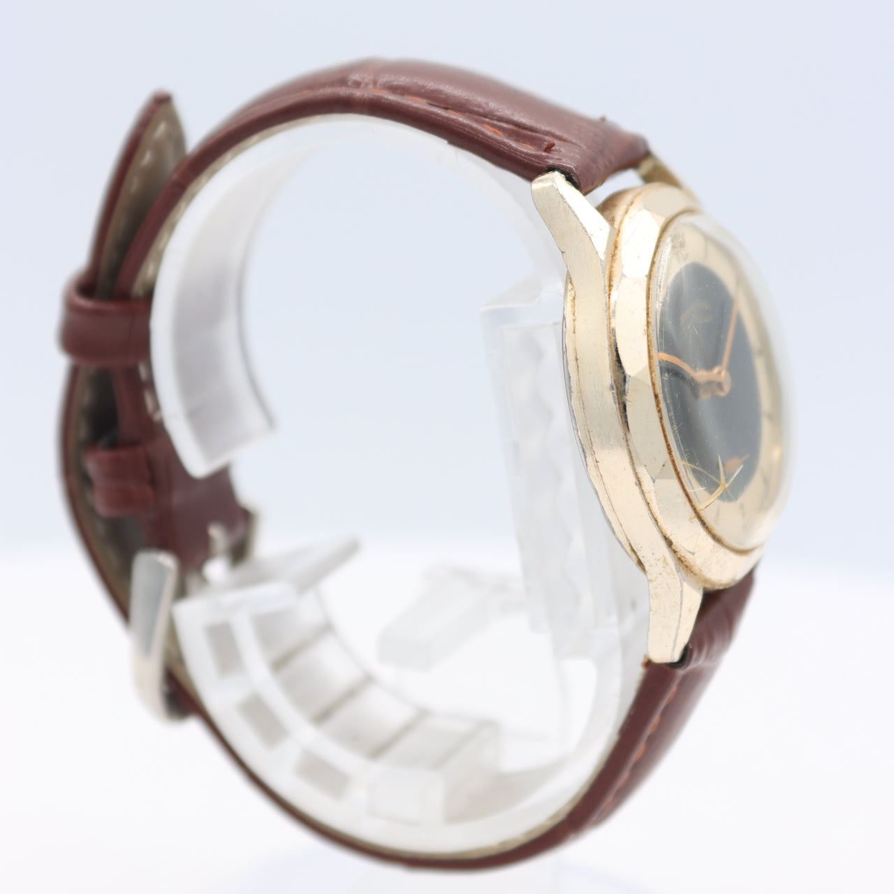 Vintage Delaware Reverse Tuxedo Men's Mechanical Wristwatch 1002 Swiss Gold Tone