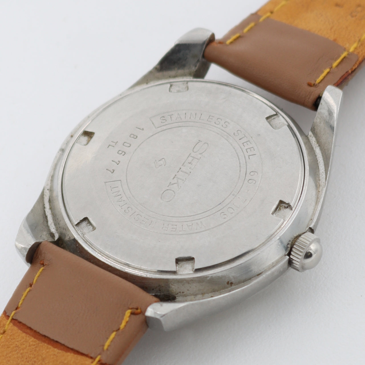 Vintage Seiko 66-7109 Silver Sunburst Men's Mechanical Wristwatch 66B Steel