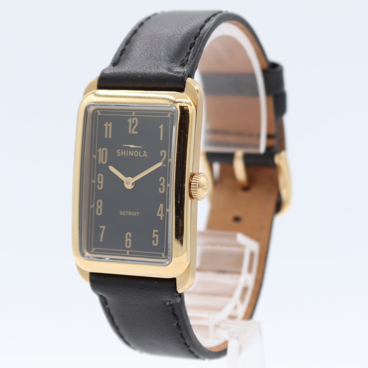 Vintage 24mm Shinola Muldowney Black Men's Quartz Wristwatch USA Steel