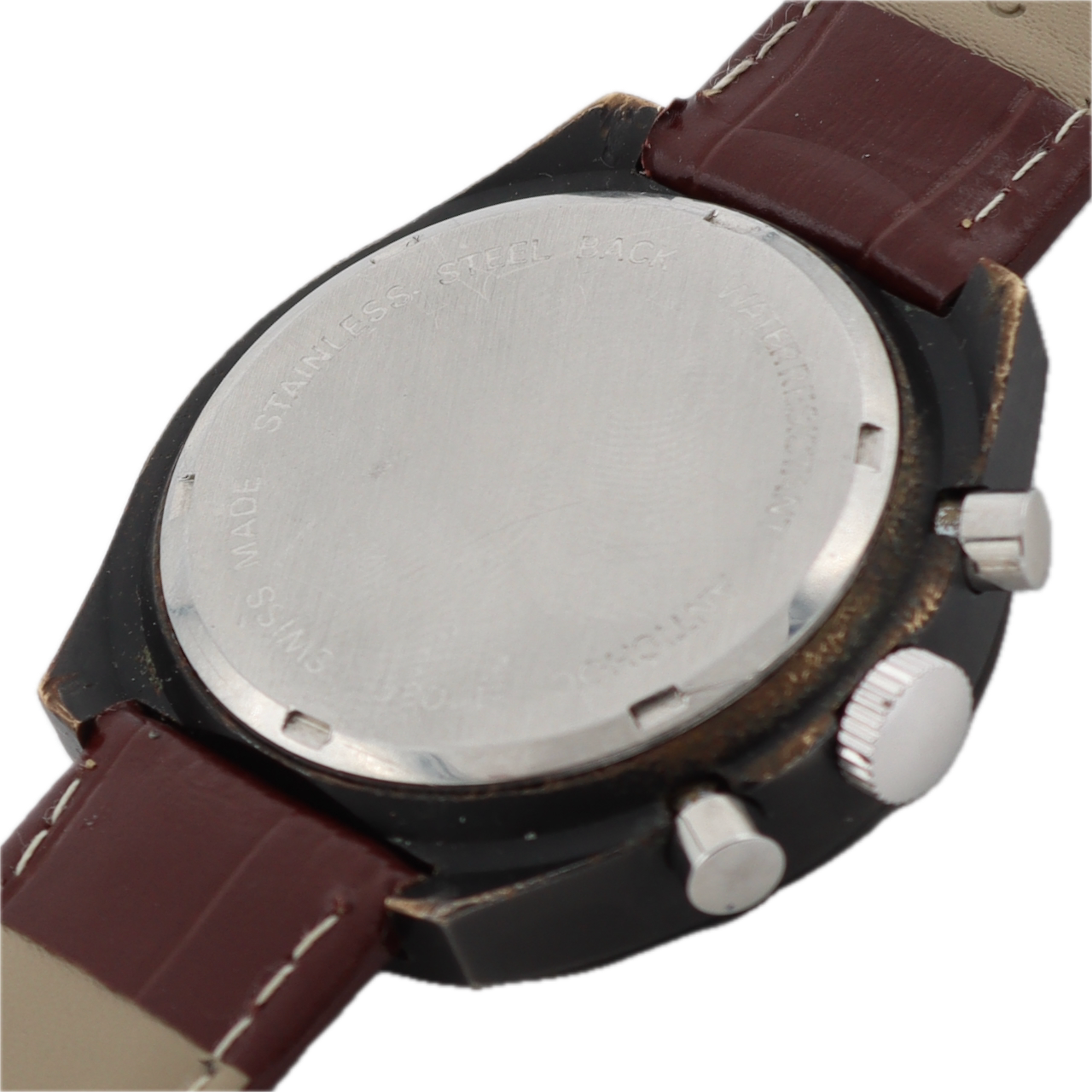 Vintage Le Jour Men's Chronograph Wristwatch Valjoux 7734 Black PVD Serviced