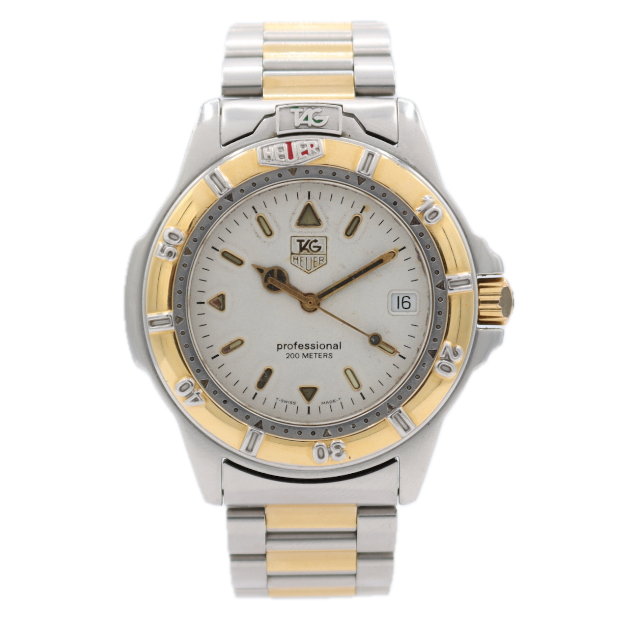 TAG Heuer WF1120-0 Professional 4000 Men's Quartz Wristwatch ETA955.112 Two Tone