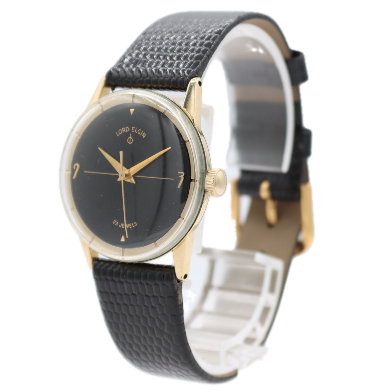 Vintage 30.5mm Lord Elgin 7690 Anthony 23j Men's Mechanical Wristwatch 14k GF