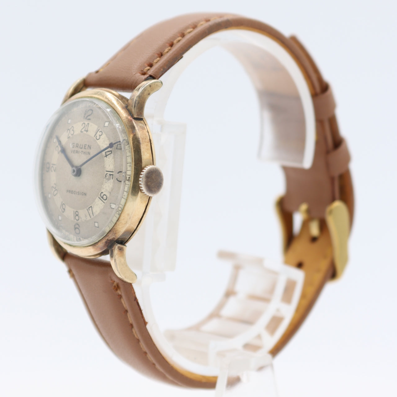 Vintage Gruen 420SS-555 Pan Am Men's Mechanical Wristwatch Swiss 10k GF