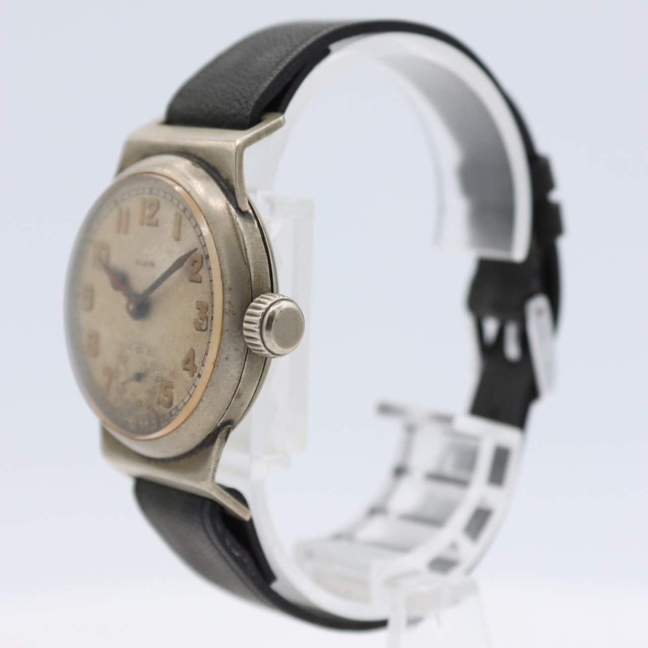 Vintage 1918 Elgin Military 7 Jewel Men's Mechanical Wristwatch USA Nickel