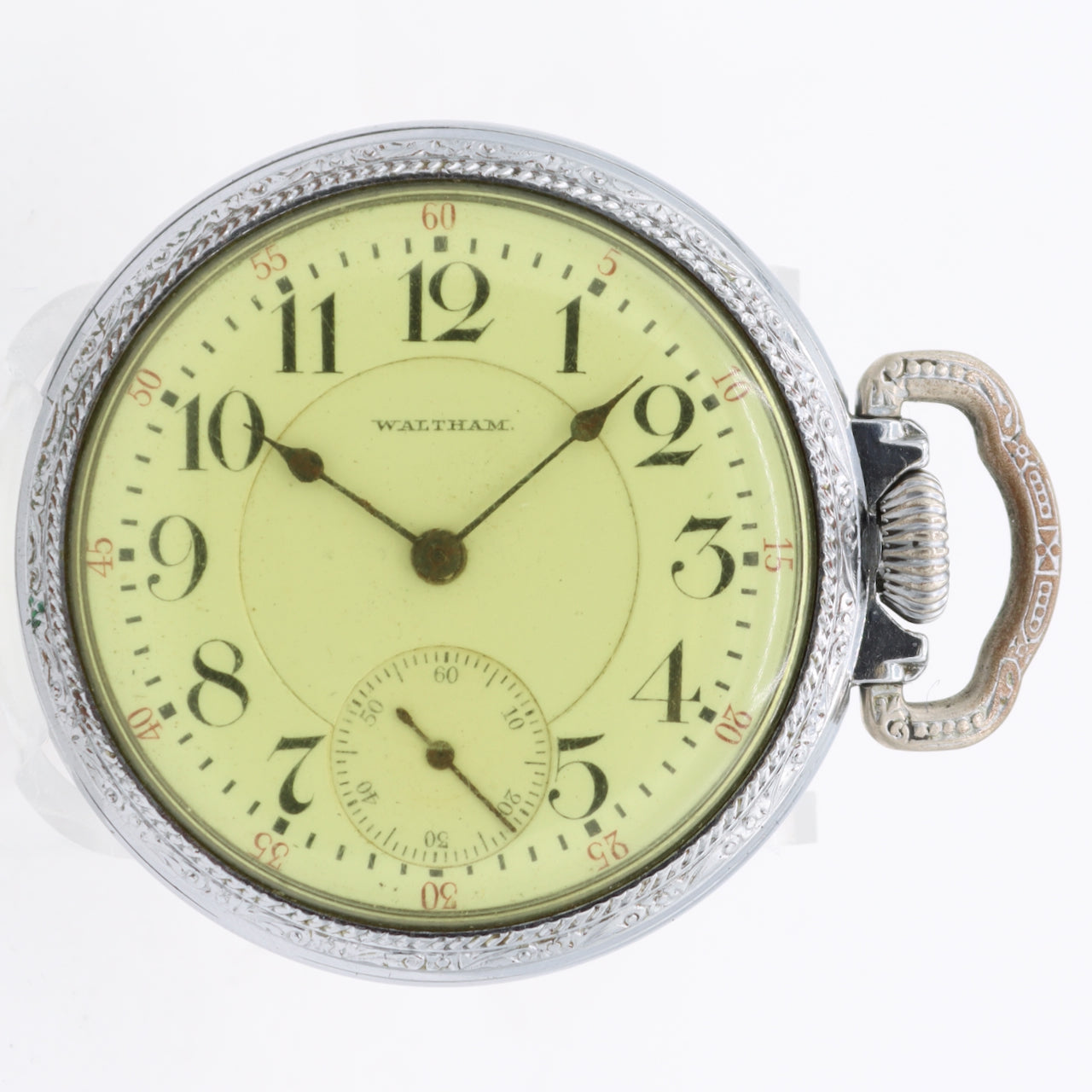 Antique 16s 1915 Waltham Art Deco Mechanical Hunter Pocket Watch Vanguard Silver