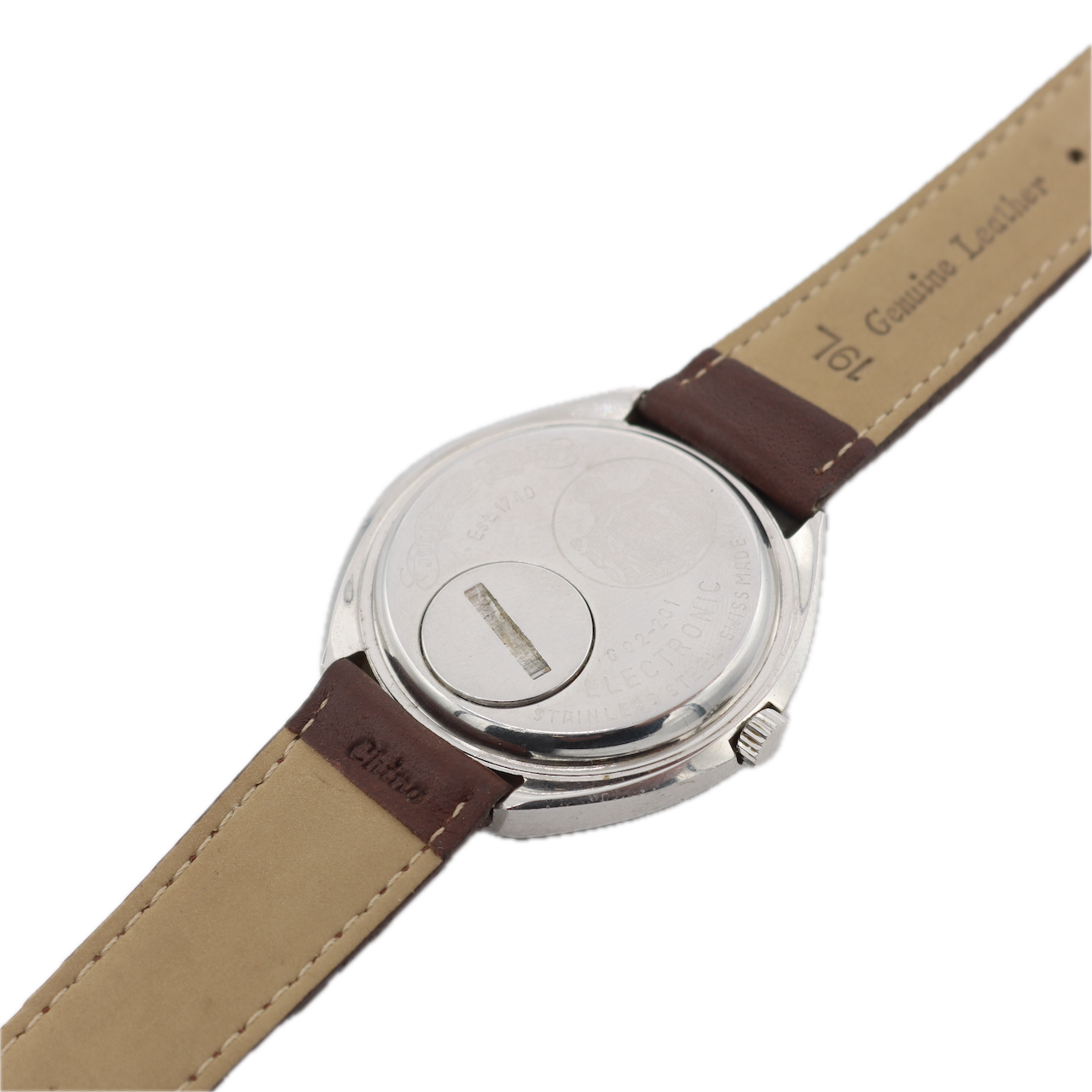 Vintage Jules Jurgensen G 02-201 Brown Men's Electronic Wristwatch Swiss Steel