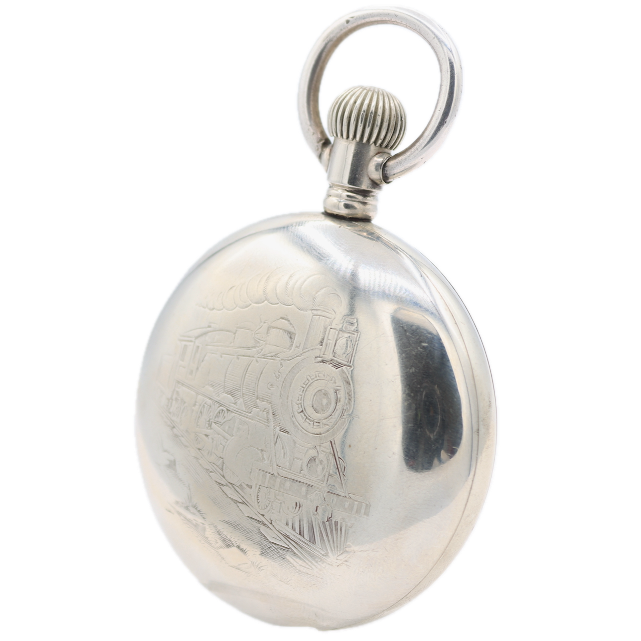 Antique 18s 1916 Waltham Locomotive 7 Jewel Mechanical Pocket Watch 1 Silverode