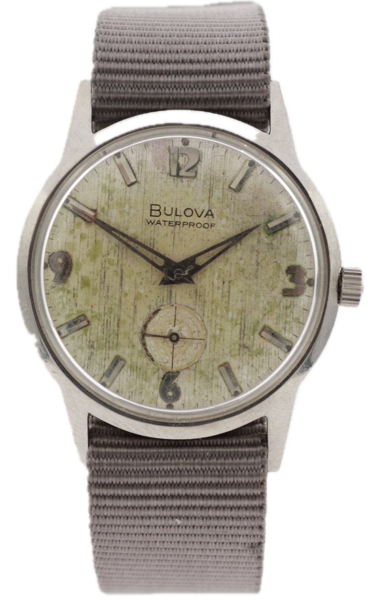 Vintage 1966 Bulova 2498 Bark Dial Sea King Men's Mechanical Wristwatch 11 AL