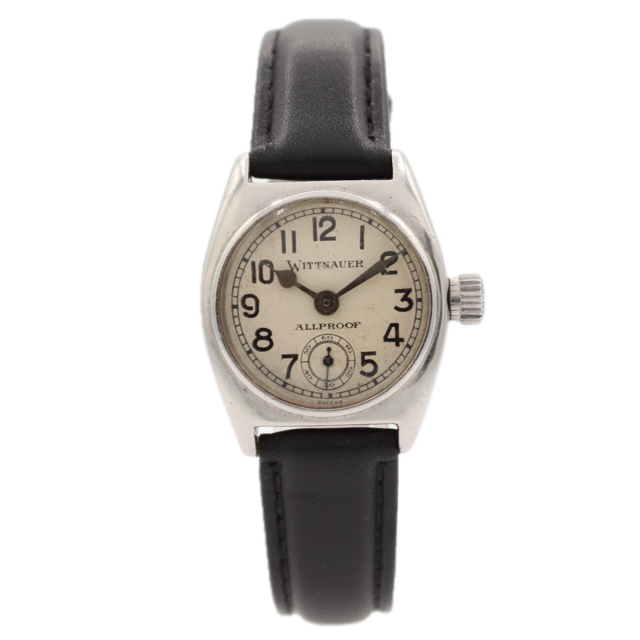 Vintage 29mm Wittnauer Allproof Jimmie Mattern Men's Mechanical Wristwatch Steel