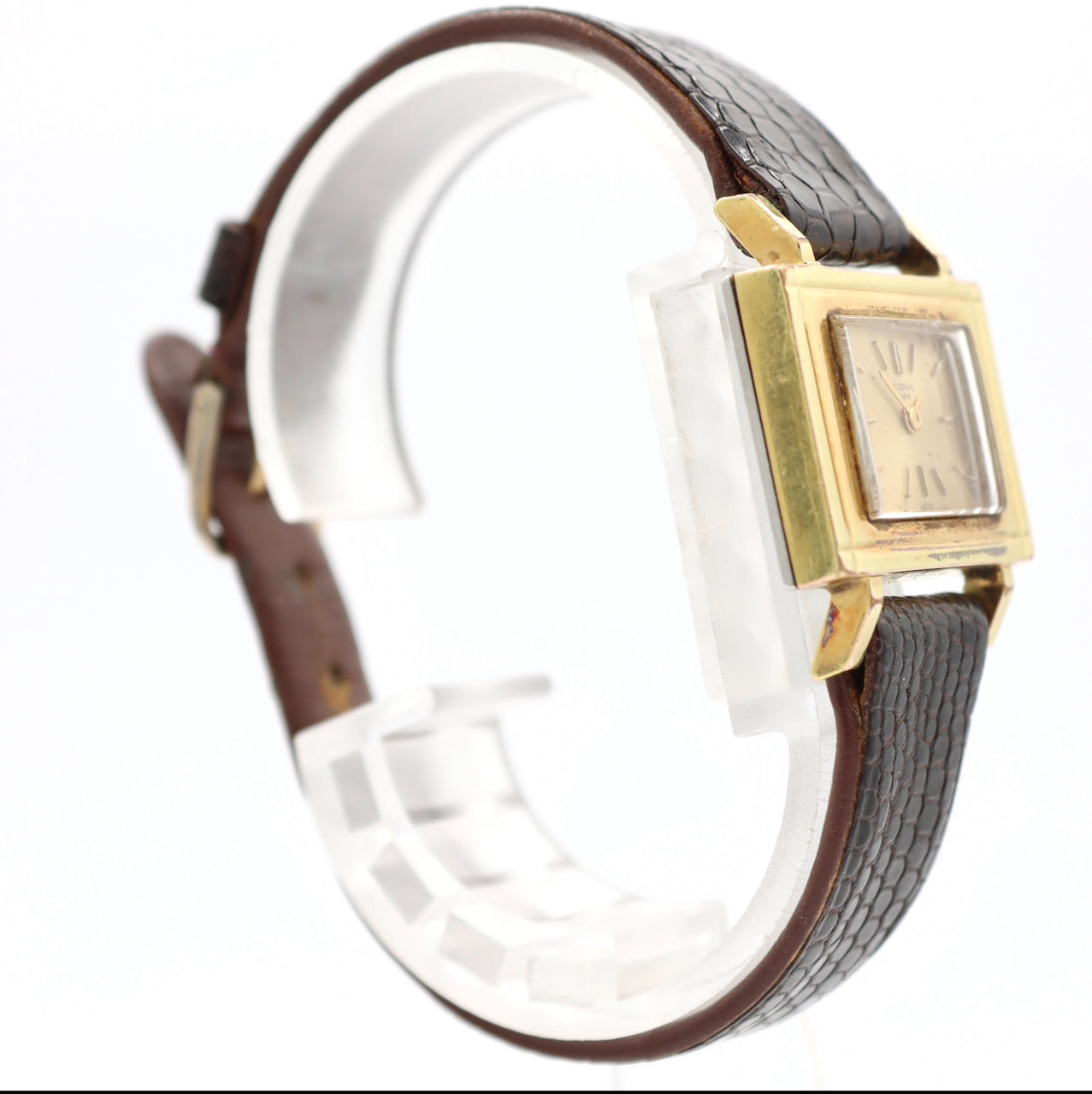 Vintage 26mm Universal Geneve 2344657 Square Ladies Wristwatch 08 Gold Plated