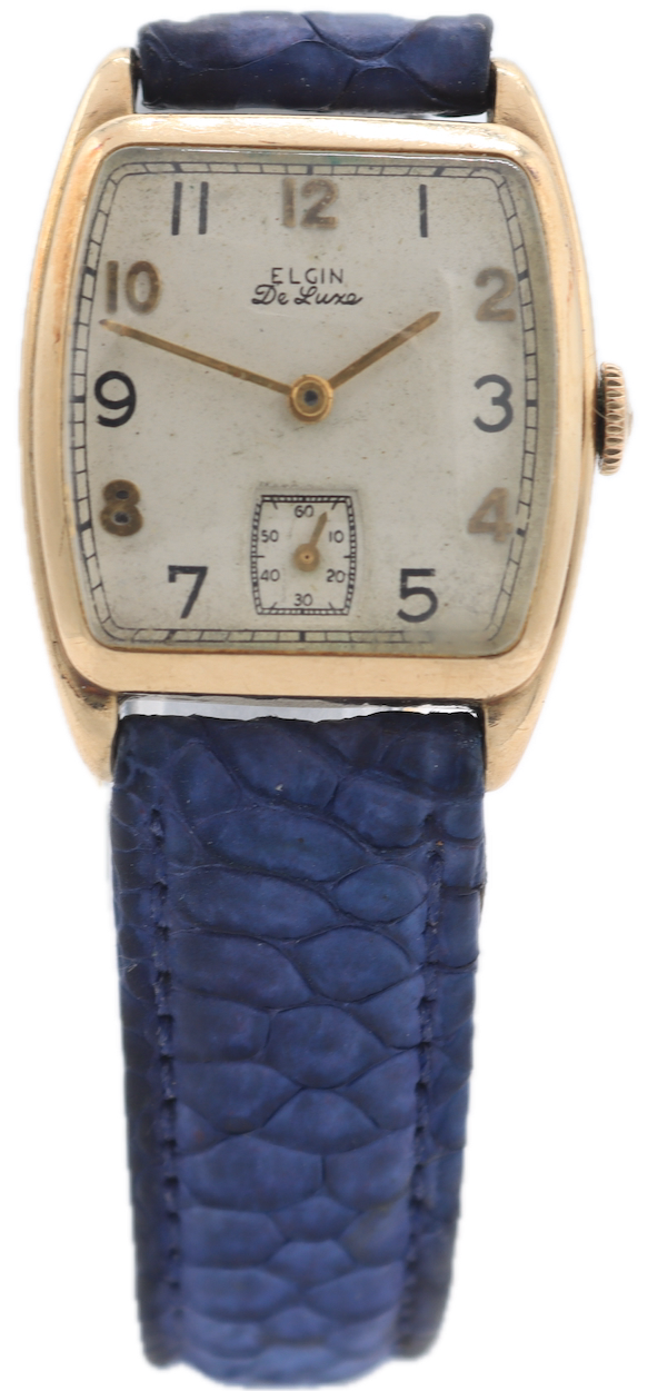 Vintage Elgin De Luxe Men's Mechanical Wristwatch 555 USA 10k Gold Filled