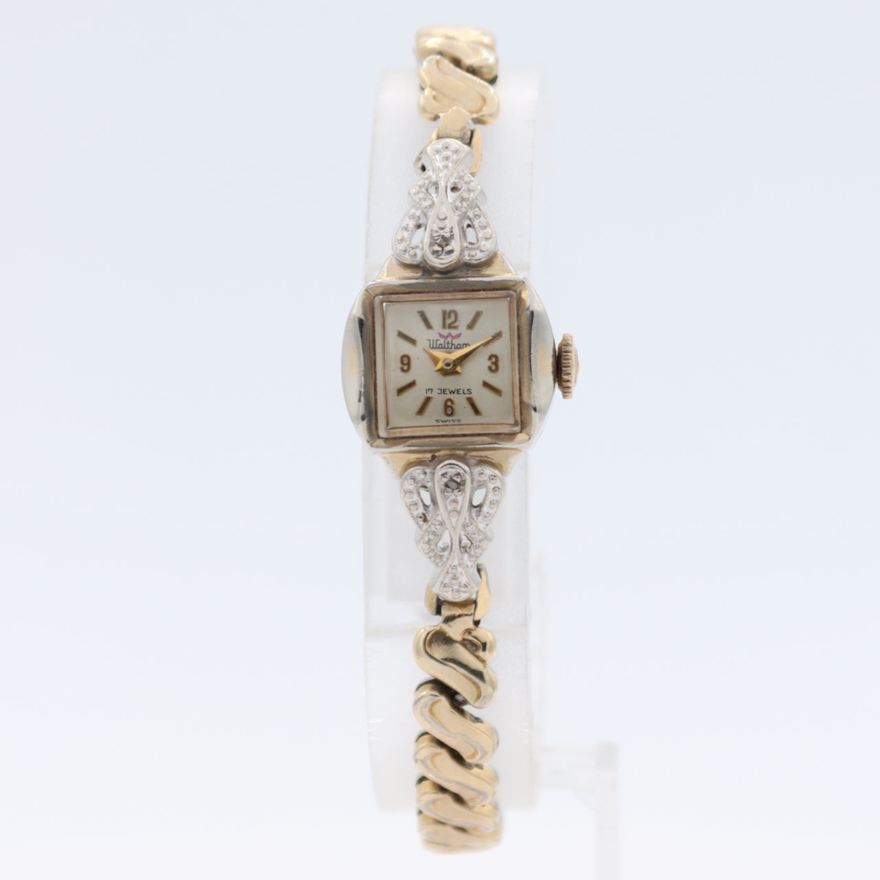 Vintage 17mm Waltham Fancy Lugs Ladies Mechanical Wristwatch Swiss Chrome Plated