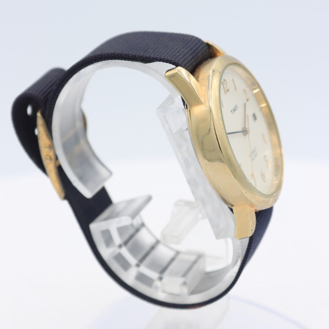 Vintage 1970 Timex Indiglo WR30M Men's Quartz Wristwatch USA Gold Tone