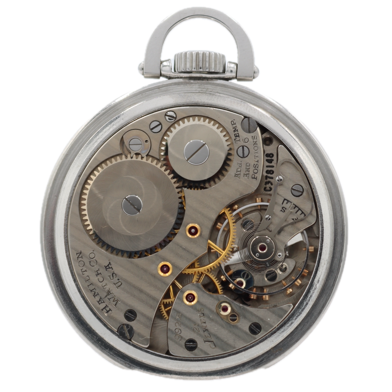 Vintage 16s 1952 Hamilton 21j Railroad Pocket Watch 992B Stainless Steel USA