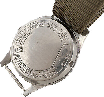 Vintage Eterna Military 17 Jewel Men Bumper Automatic Wristwatch 833 Swiss Steel