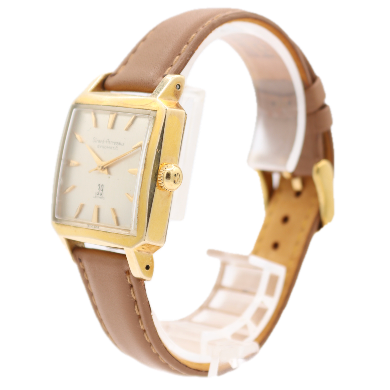 Vintage 30mm Girard-Perregaux Gryomatic Men's Automatic Wristwatch 14k GF W/ Box