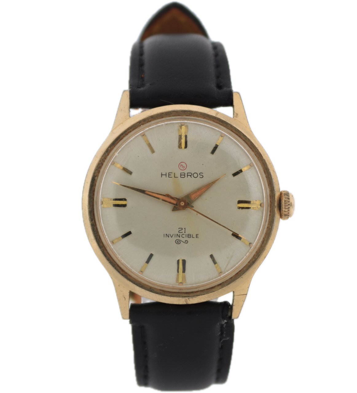 Vintage Helbros Invincible 21J Men's Mechanical Wristwatch GermanyGold Tone