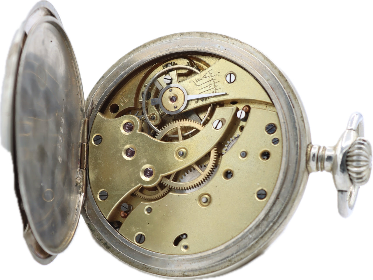Antique 9 Size Lip Type Courant Mechanical Open Face Pocket Watch Sunburst