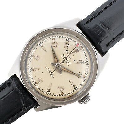 Vintage Clinton 17 Jewel Men's Automatic Wristwatch AS 1382 Steel w PowerReserve