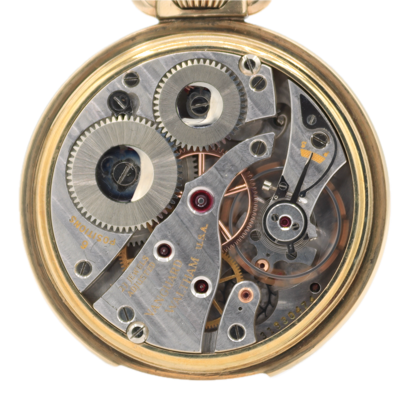 Vintage 16s 1943 Waltham 23 Jewel Railroad Pocket Watch Vanguard 10k GF USA