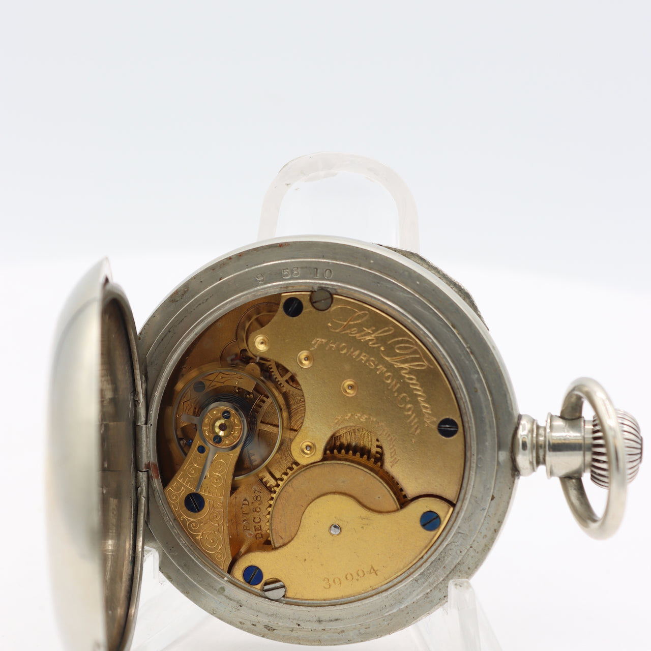 Antique 18s 1888 Seth Thomas 11 Jewel Mechanical Pocket Watch 55 Silverine