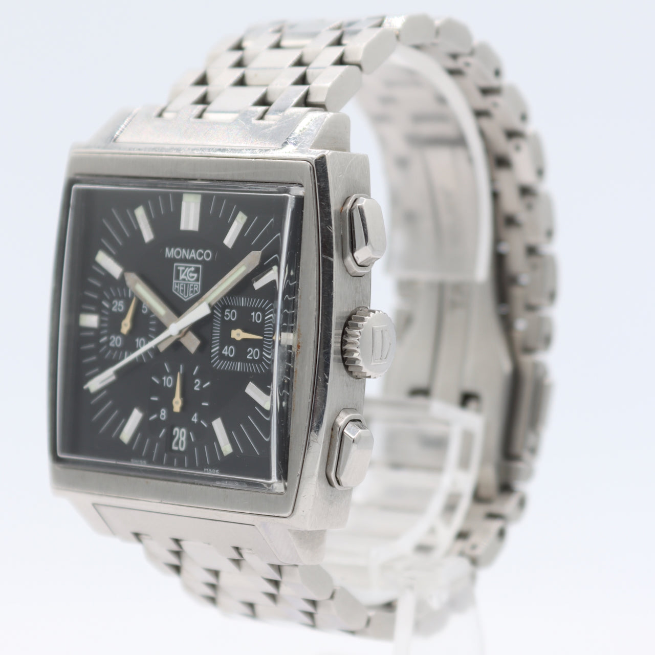 Tag Heuer CW2111-0 Monaco Men's Automatic Chronograph Wristwatch Steel Serviced