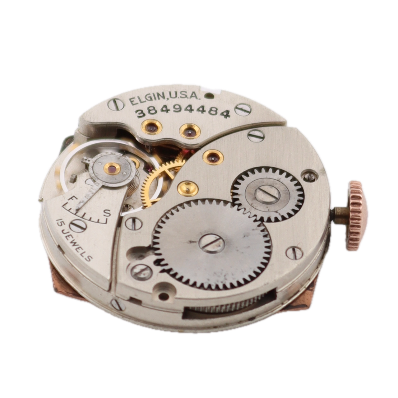 Vintage 25.5mm 1940 Elgin Swivel Lugs 15J Men's Wristwatch 519 10k Pink GF