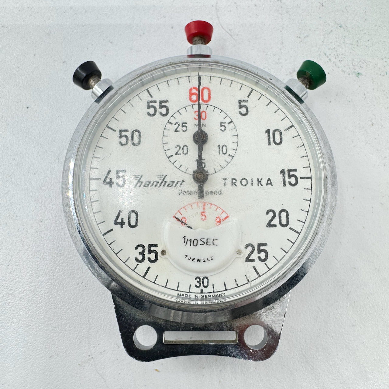 Vintage Hanhart Troika Mechanical Pocket Watch Chrome PlatedGermany for Parts